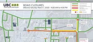 Road Closures for UBC Triathlon Duathlon | Mar 7